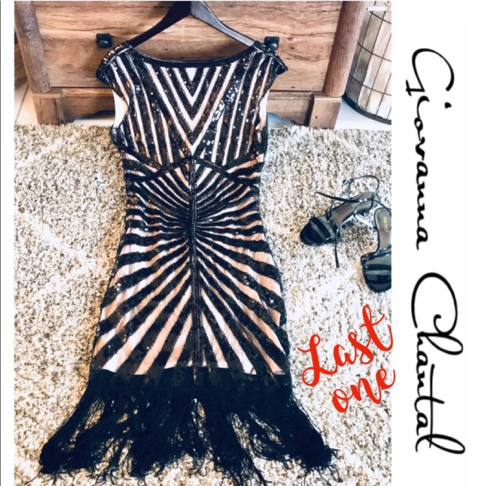 Beaded Cocktail Fringe Party Maxi New Midi Dress